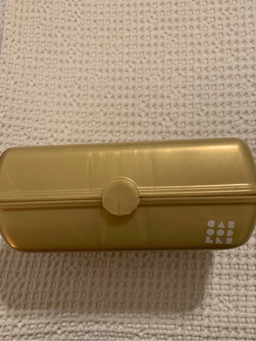 Caboodles Metallic Gold Makeup Case with Snap Closure